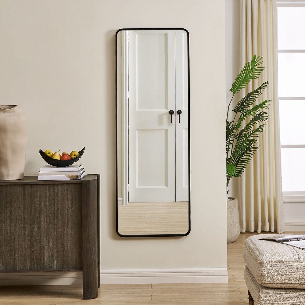 Casa Bella Living Satin Black Rectangular Mirror - Image 1