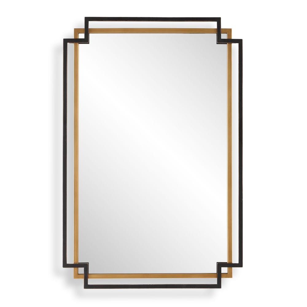 Casa Bella Living Brushed Gold And Dark Bronze Framed Mirror - Image 3