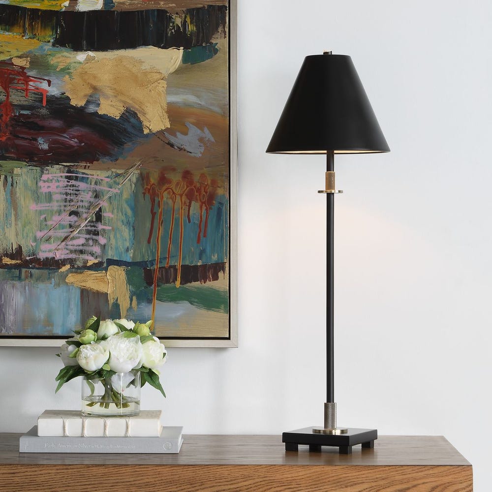 Casa Bella Living Metal Body In Black Buffet Lamp