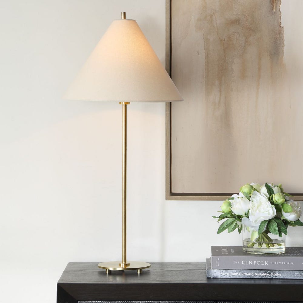 Casa Bella Living Antique Brass Body Pole Table Lamp ~ Set Of 2