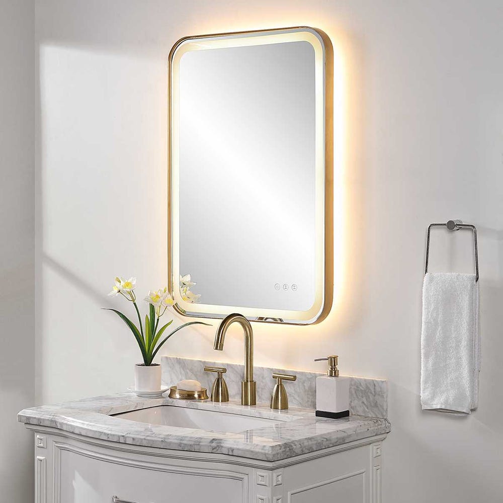Uttermost Crofton Brass Lighted Vanity Mirror - Image 2