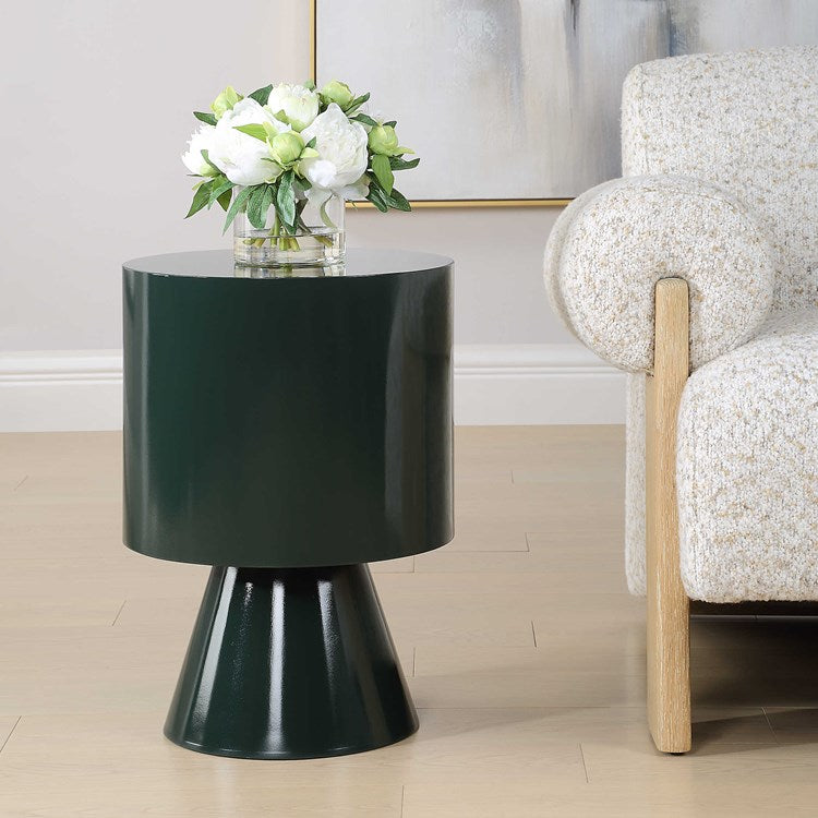 Uttermost Denison Forest Green Lacquer Accent Table - Image 1