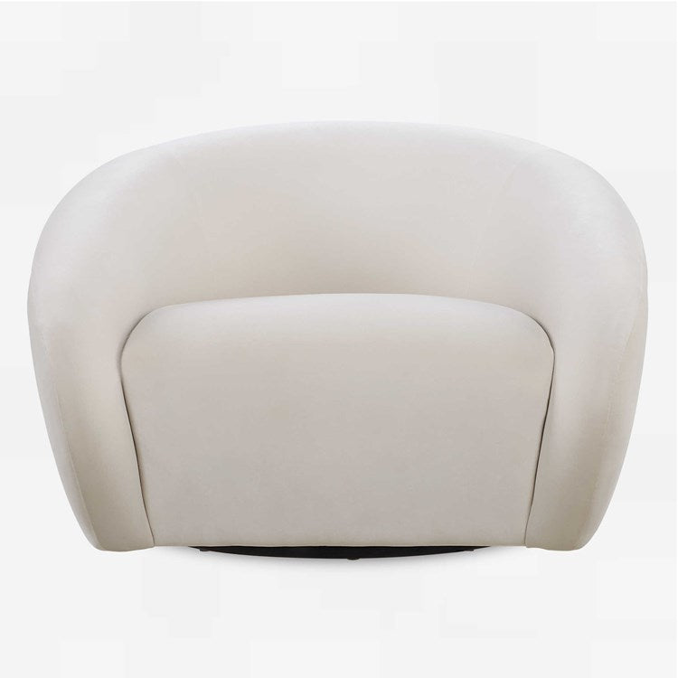 Uttermost DeSoto Cream Velvet Swivel Chair - Image 3