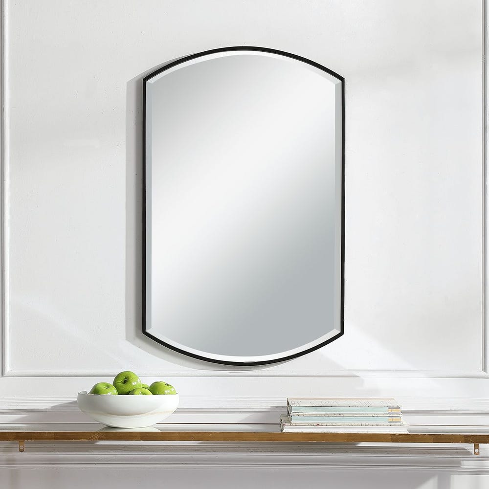 Uttermost Shield Sleek Satin Black Mirror - Image 1