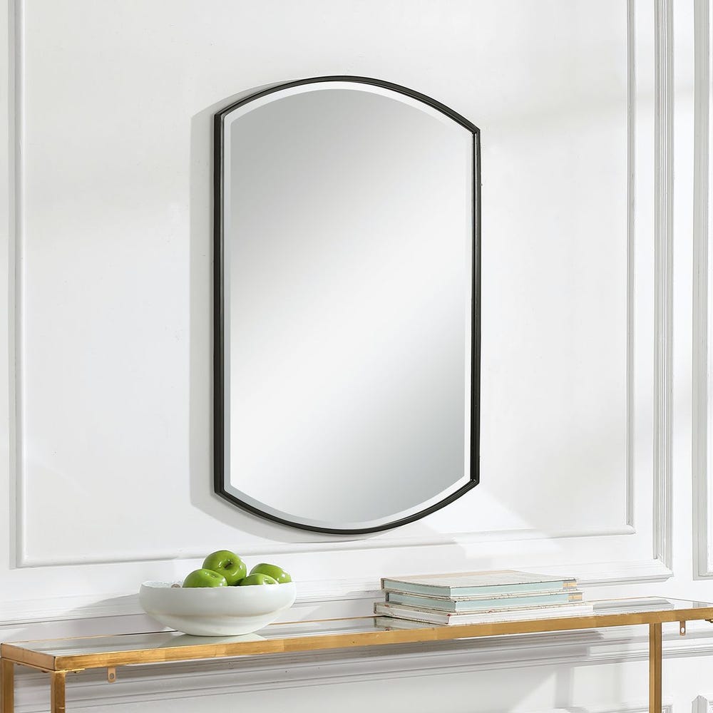 Uttermost Shield Sleek Satin Black Mirror - Image 2