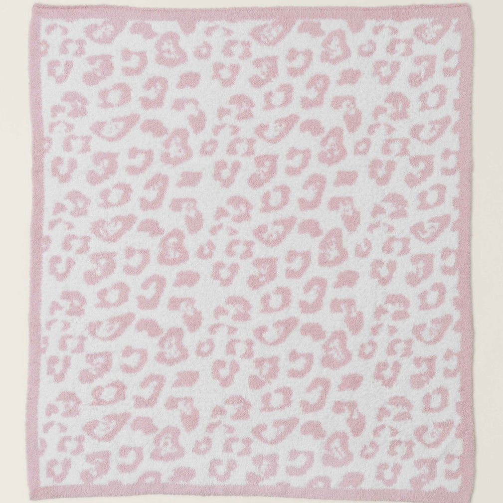 Barefoot Dreams CozyChic Barefoot In The Wild Baby Blanket ~ Dusty Rose/ Cream - Image 2