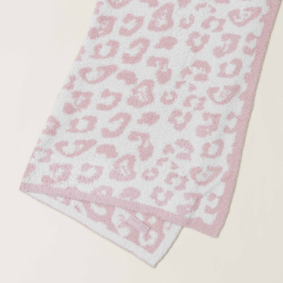 Barefoot Dreams CozyChic Barefoot In The Wild Baby Blanket ~ Dusty Rose/ Cream - Image 3