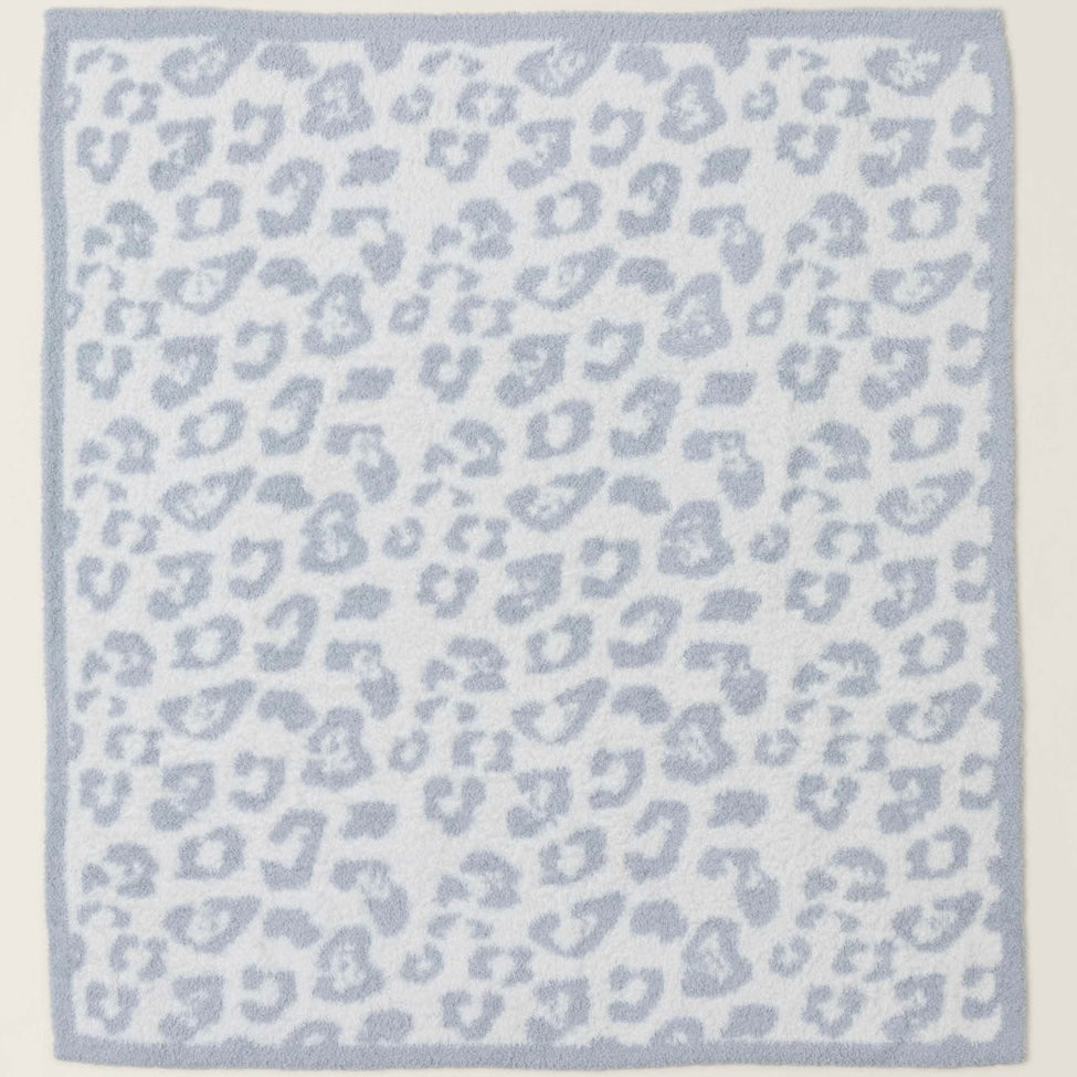 Barefoot Dreams CozyChic Barefoot In The Wild Baby Blanket ~ Ocean / Cream - Image 2