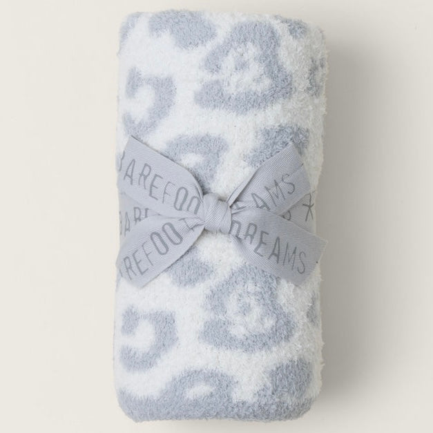 Barefoot Dreams CozyChic Barefoot In The Wild Baby Blanket ~ Ocean / Cream - Image 3