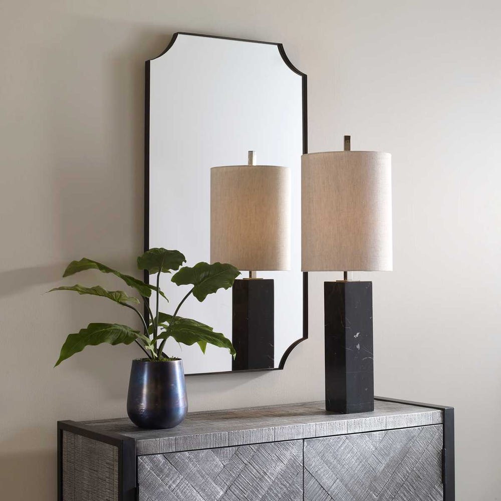 Uttermost Lennox Sleek Satin Black Frame Mirror - Image 2