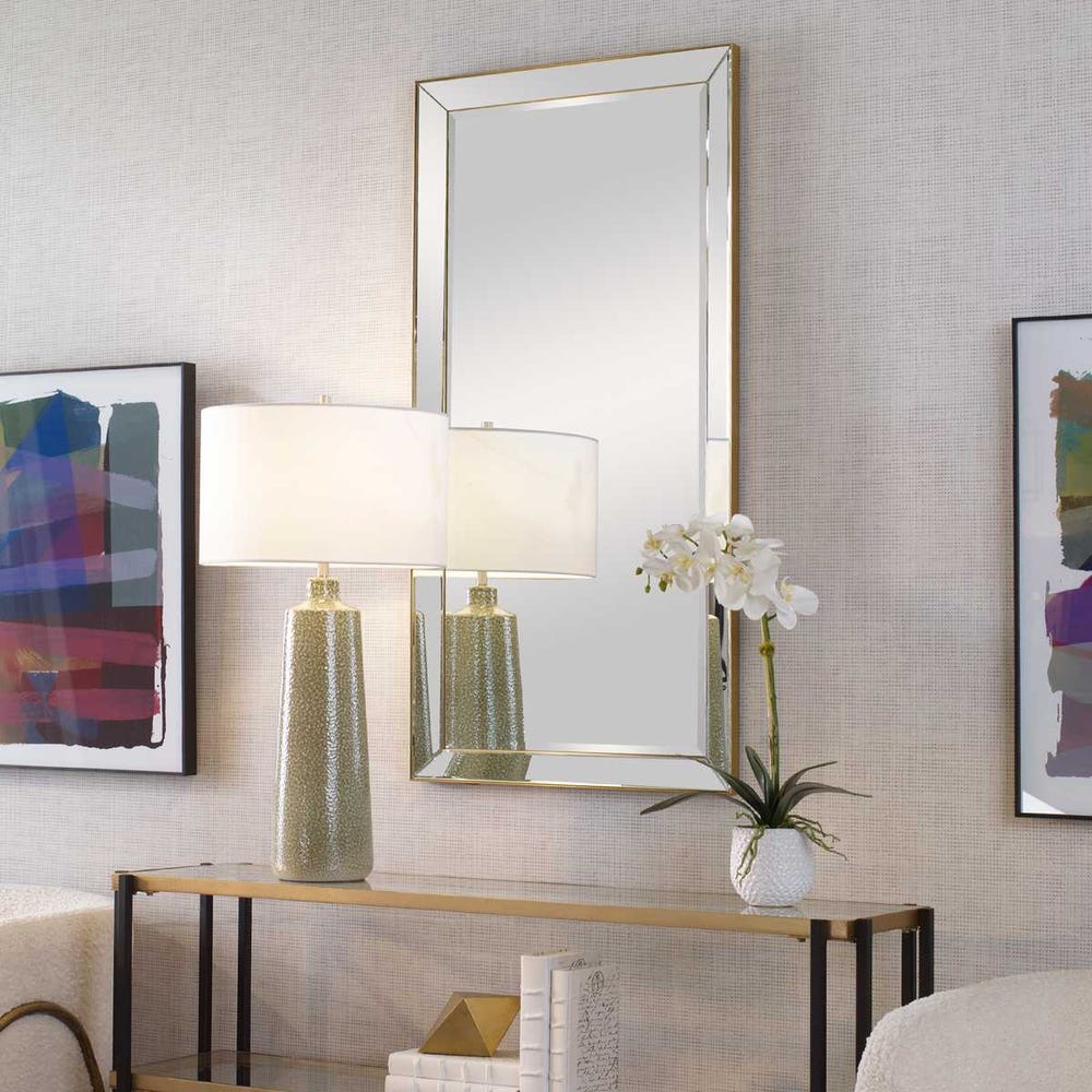 Uttermost Lytton Slim Gold Frame Mirror - Image 1
