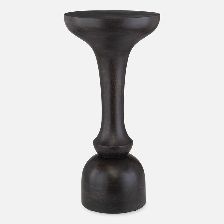 Uttermost Gambit Black Mango Wood Round Accent Table - Image 1