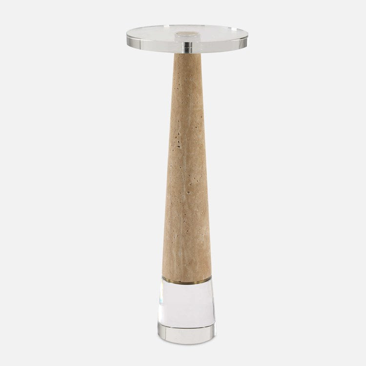 Uttermost Niari Crystal and Natural Travertine Drink Table - Image 2