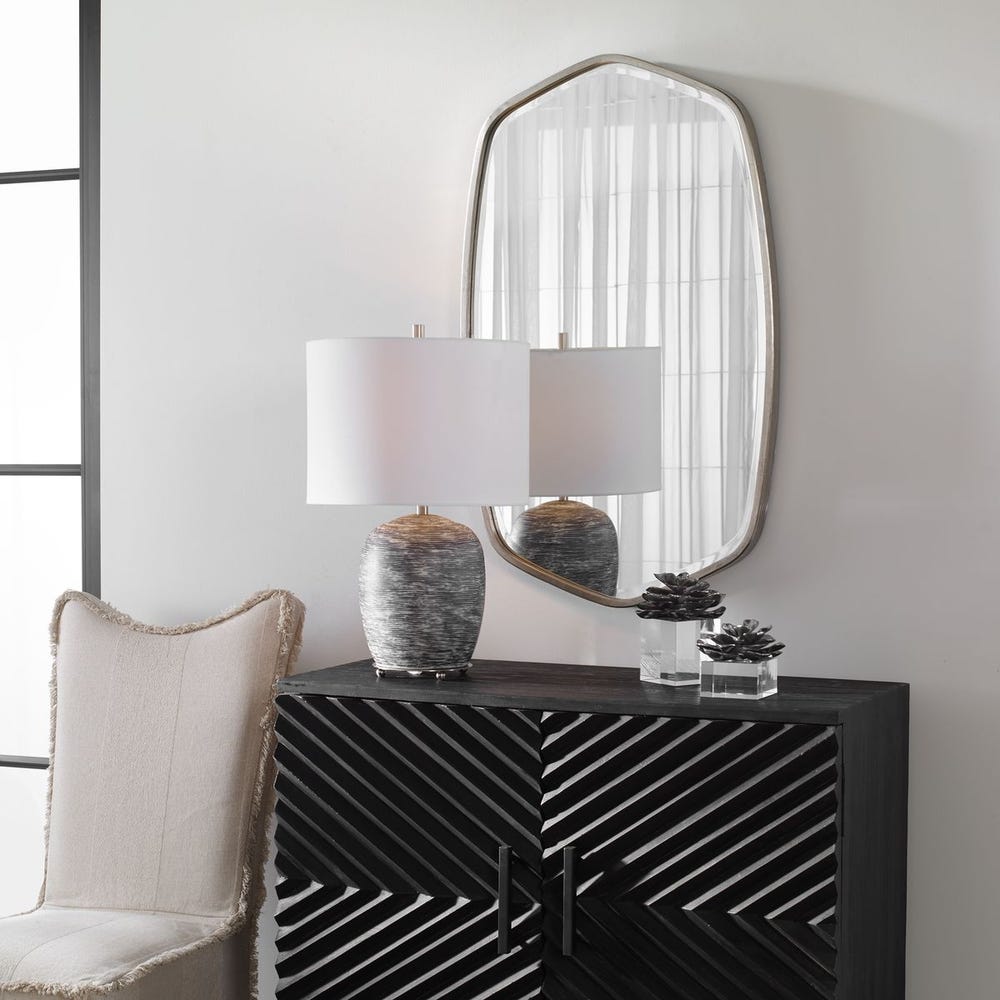 Uttermost Duronia Unique Shape Silver Leaf Mirror - Image 3