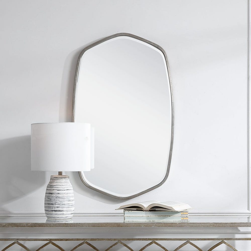 Uttermost Duronia Unique Shape Silver Leaf Mirror - Image 1
