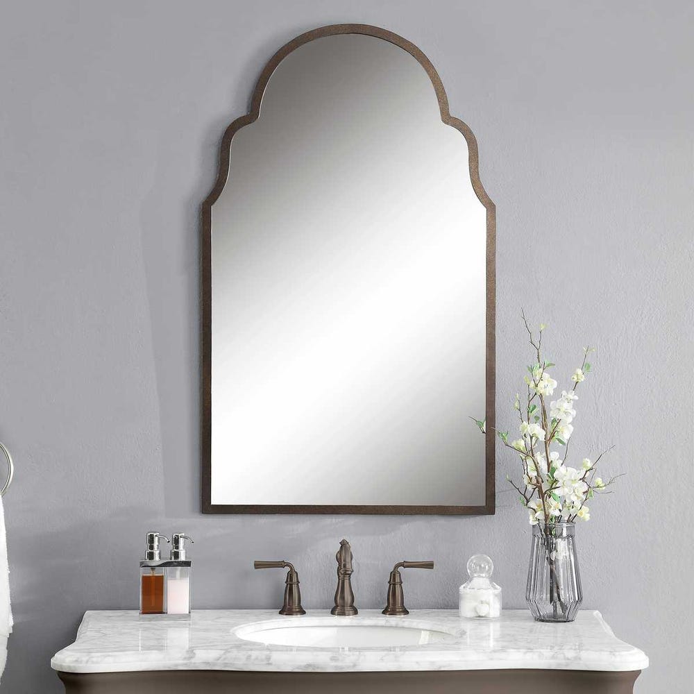Uttermost Brayden Dark Brown With Gold Highlights Arched  Mirror - Image 2
