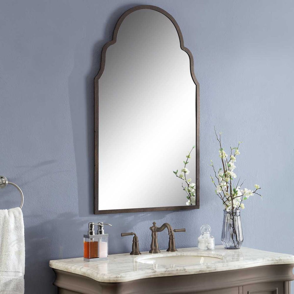 Uttermost Brayden Dark Brown With Gold Highlights Arched  Mirror - Image 3