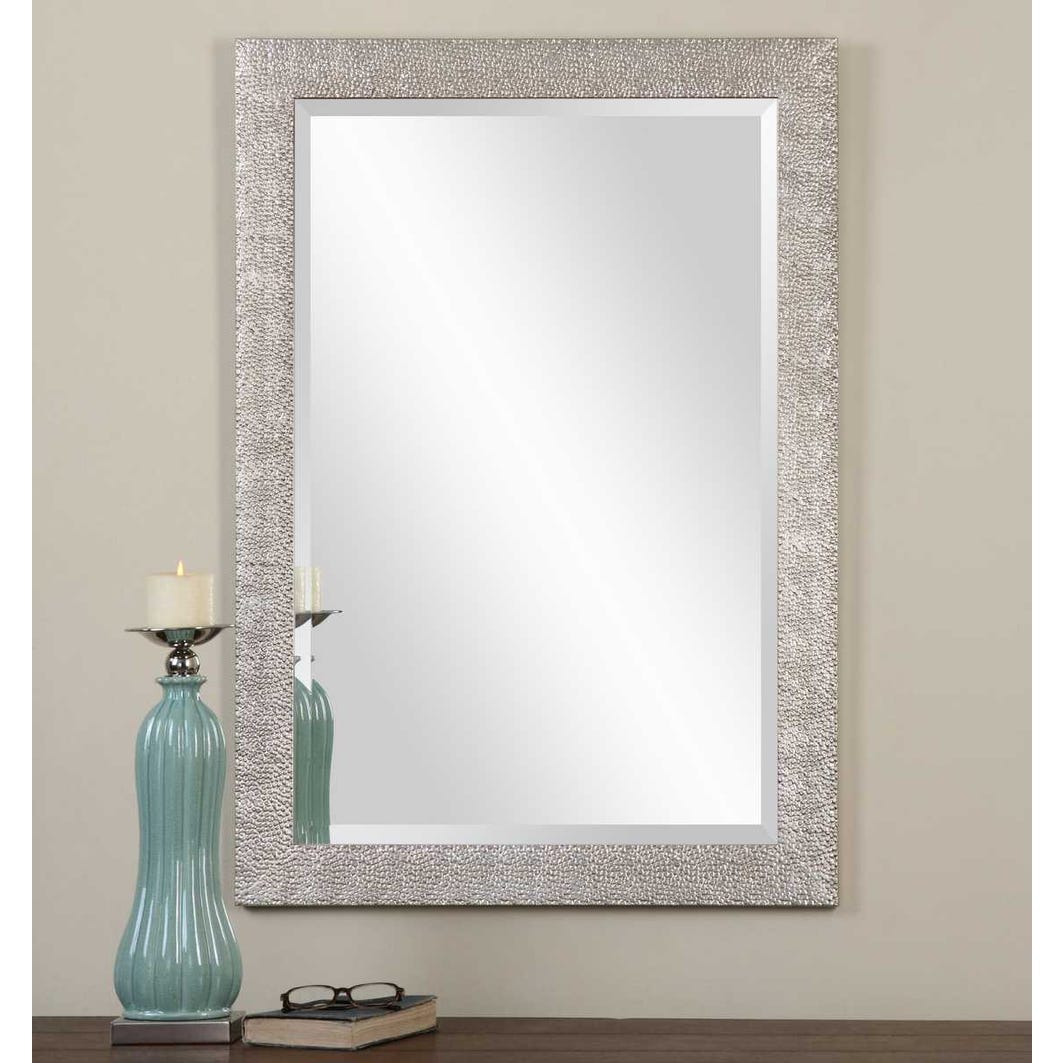 Uttermost Porcius Textured Antiqued Silver Mirror - Image 1