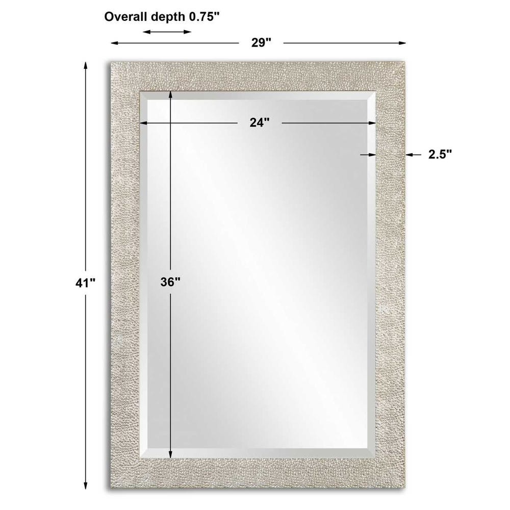 Uttermost Porcius Textured Antiqued Silver Mirror - Image 3