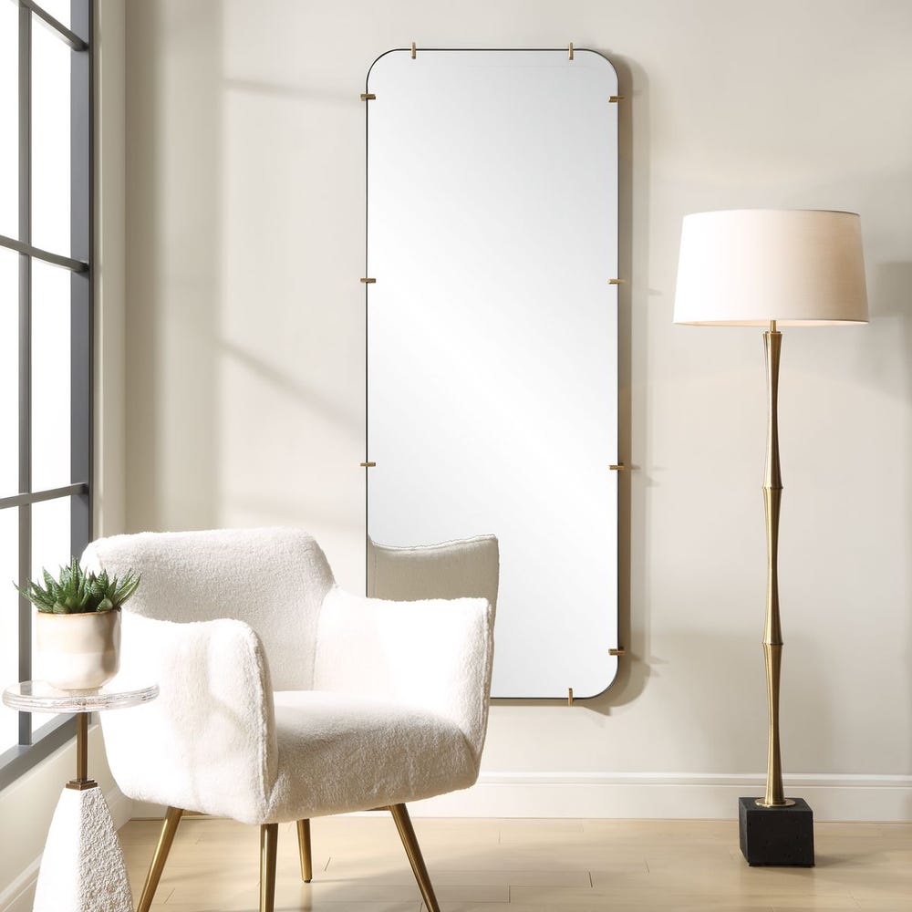 Uttermost Pali Black Iron With Antique Gold Tall Mirror - Image 2