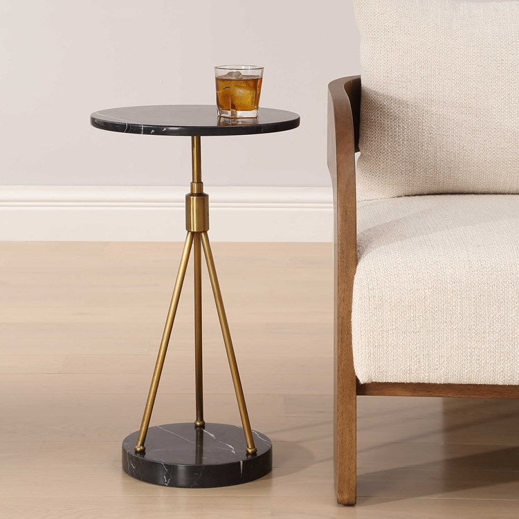Uttermost Rosston Black Marble Accent Table - Image 1