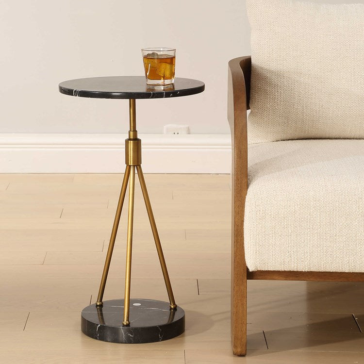 Uttermost Rosston Black Marble Accent Table - Image 3