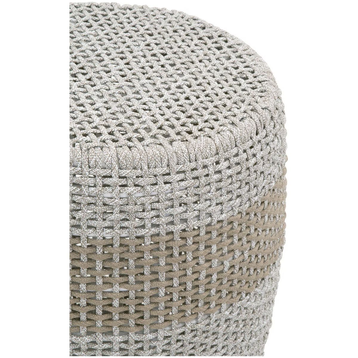 Essentials For Living Loom Accent Table~ Taupe & White Flat Rope, Taupe Stripe - Image 3