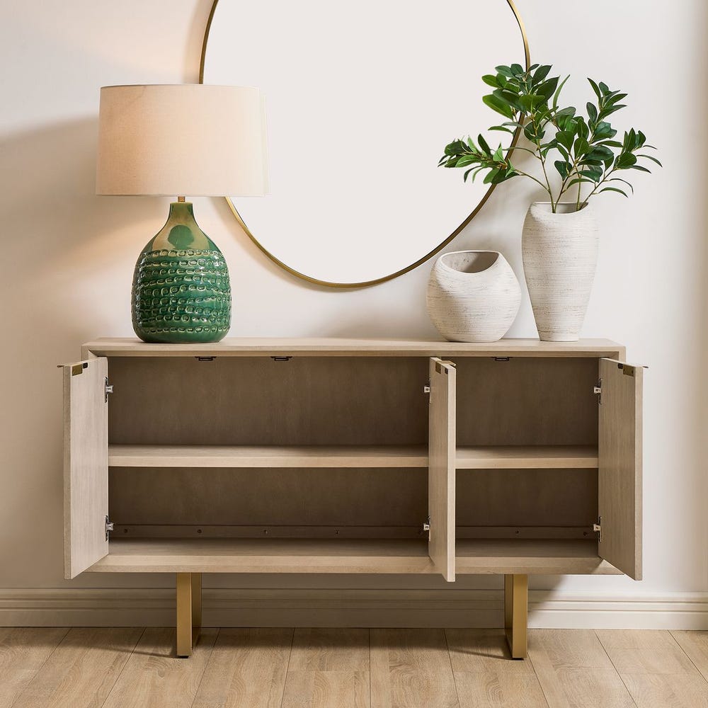 Uttermost Maeva Acacia Wood 3- Door Cabinet - Image 3