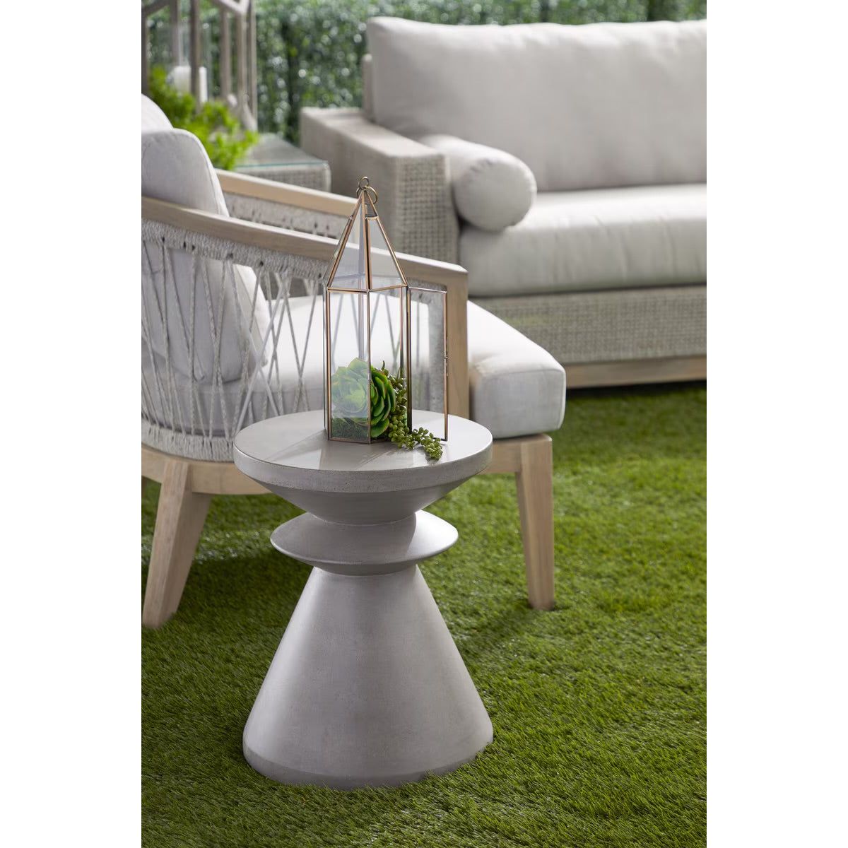 Essentials For Living Pawn Accent Table~ Slate Gray Concrete