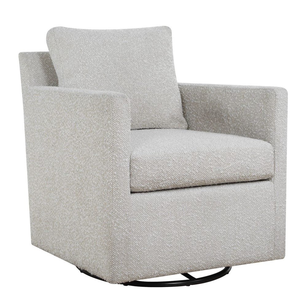 Uttermost Tisdell Cream Boucle Swivel Glider - Image 3
