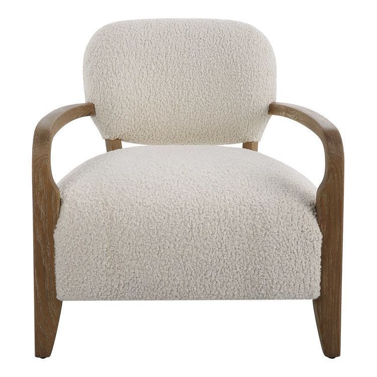 Uttermost Telluride Natural Faux Shearling Low Profile Accent Chair - Image 2