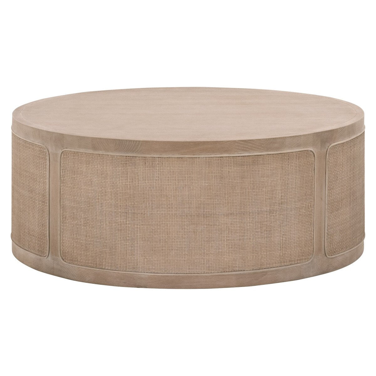Essentials For Living Cane Coffee Table ~ Smoke Gray Oak, Smoke Gray Cane - Image 1