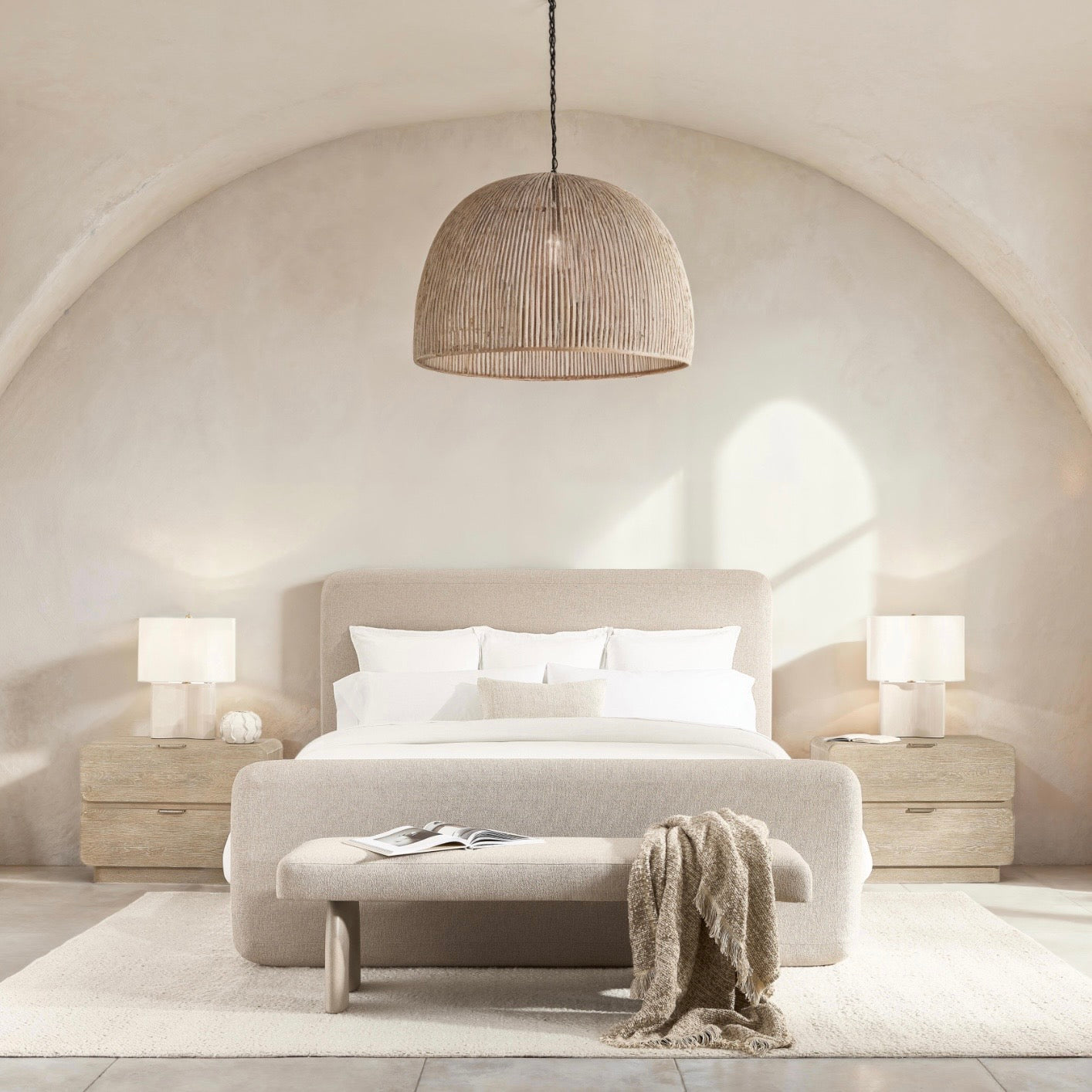 Bernhardt Loft Antibes Collection Upholstered Panel Bed ~ Available in Queen, King and California King Sizes