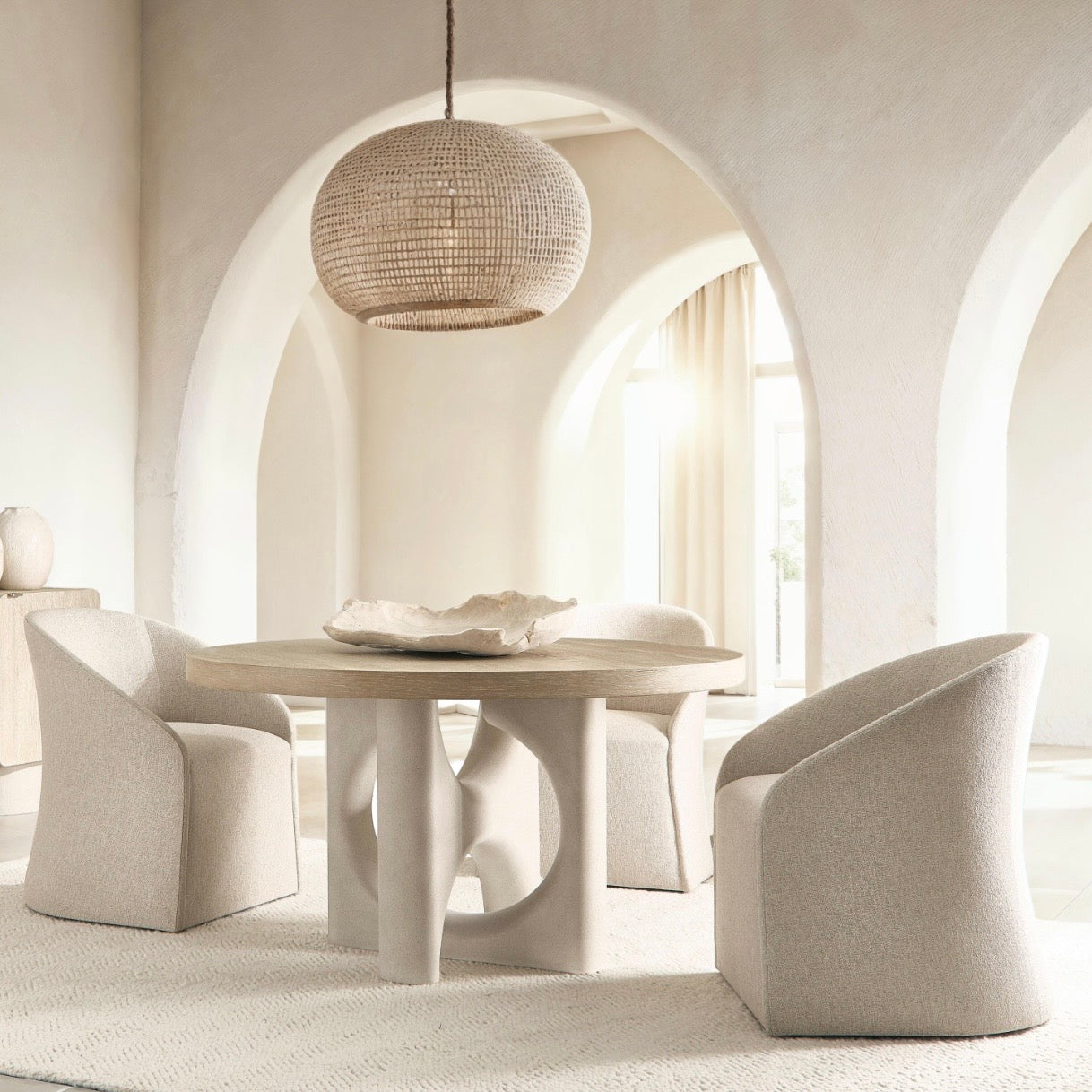 Bernhardt Loft Antibes Collection Upholstered Dining ArmChair - Image 2