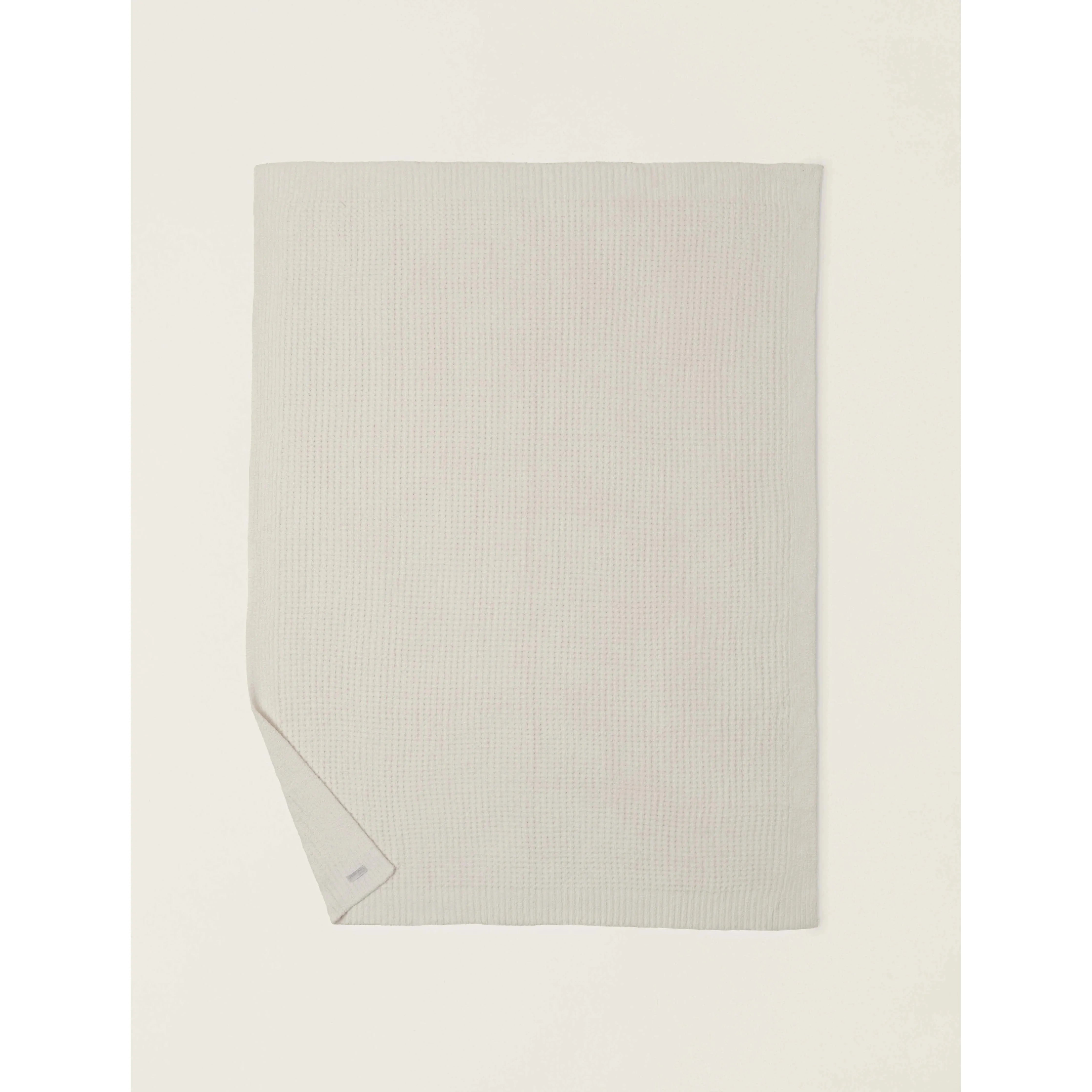 Barefoot Dreams CozyChic Cream Waffle Throw Blanket - Image 2