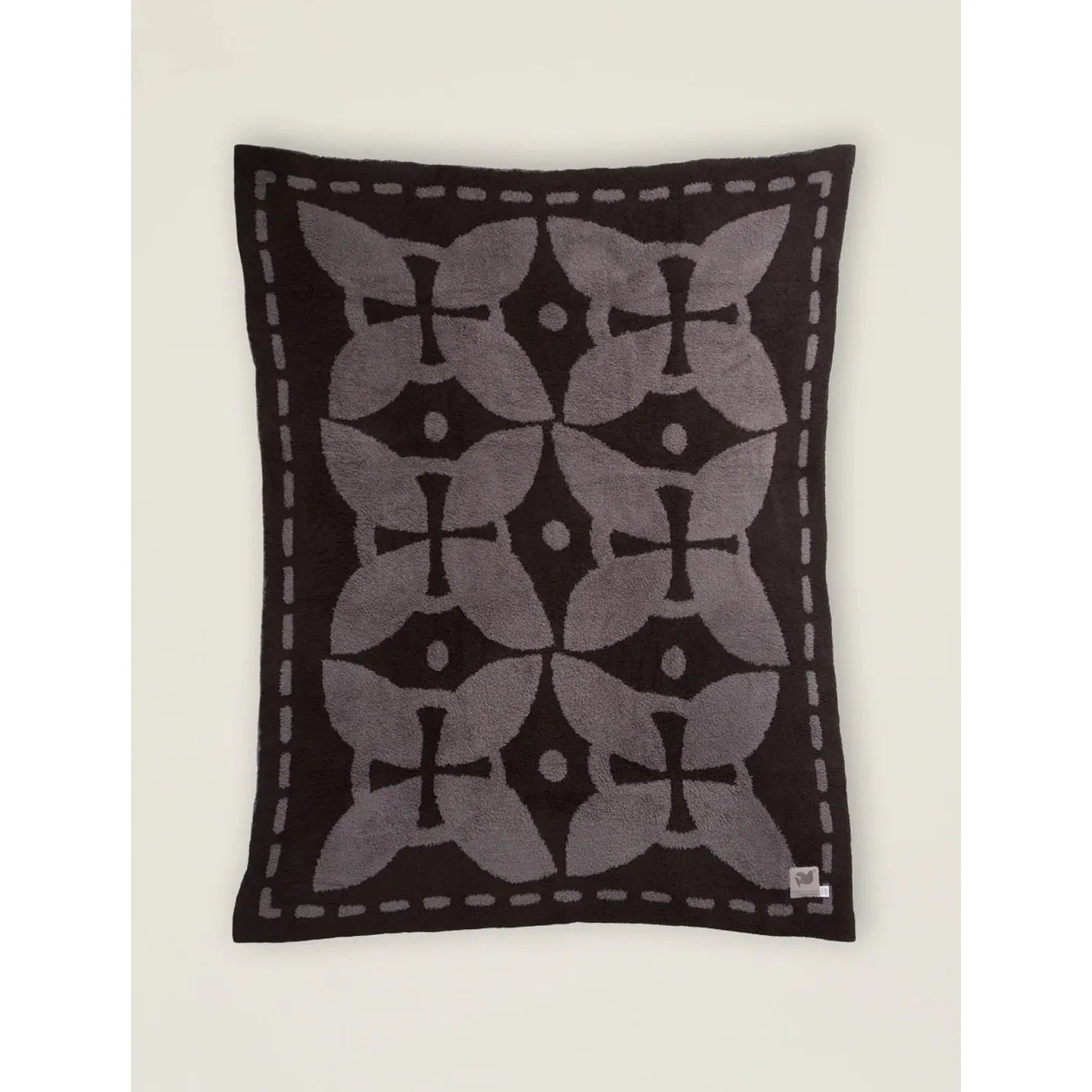 Barefoot Dreams CozyChic Covered in Prayer Throw Blanket ~ Charcoal and Espresso Faith in Prayer - Image 3