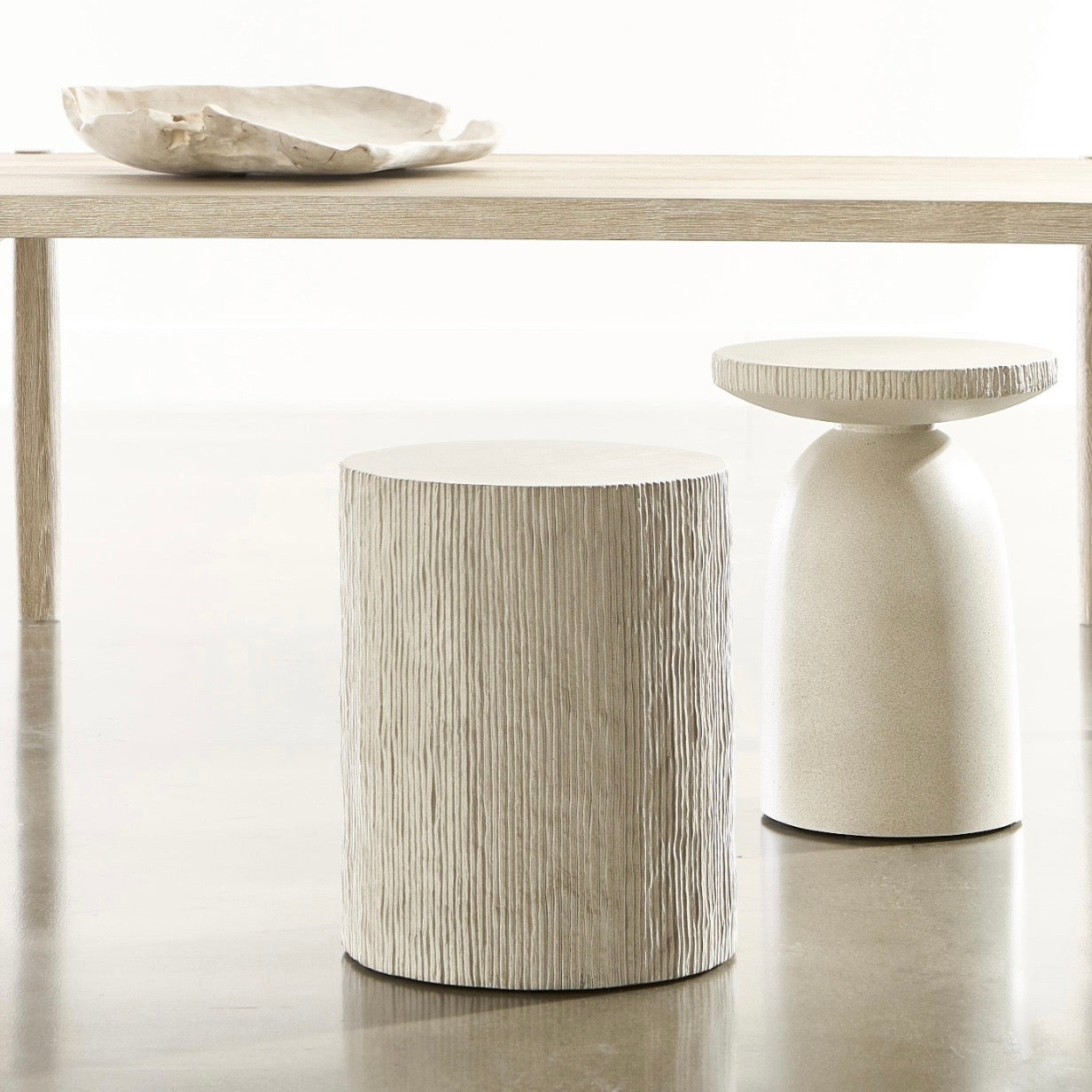 Bernhardt Loft Antibes Collection Textured Round Accent Table - Image 2