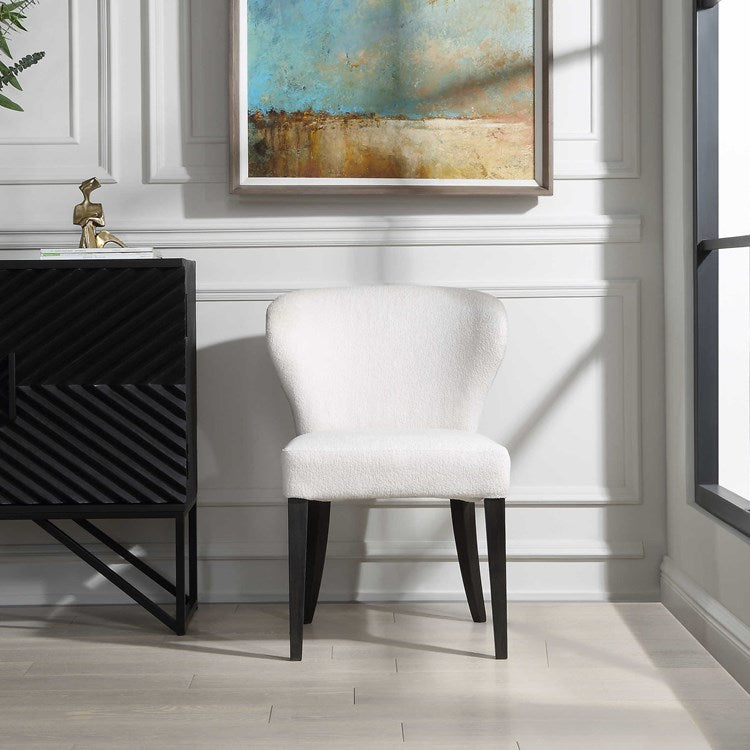 Uttermost Whisper Off White Boucle Set of 2 Dining Chairs - Image 1