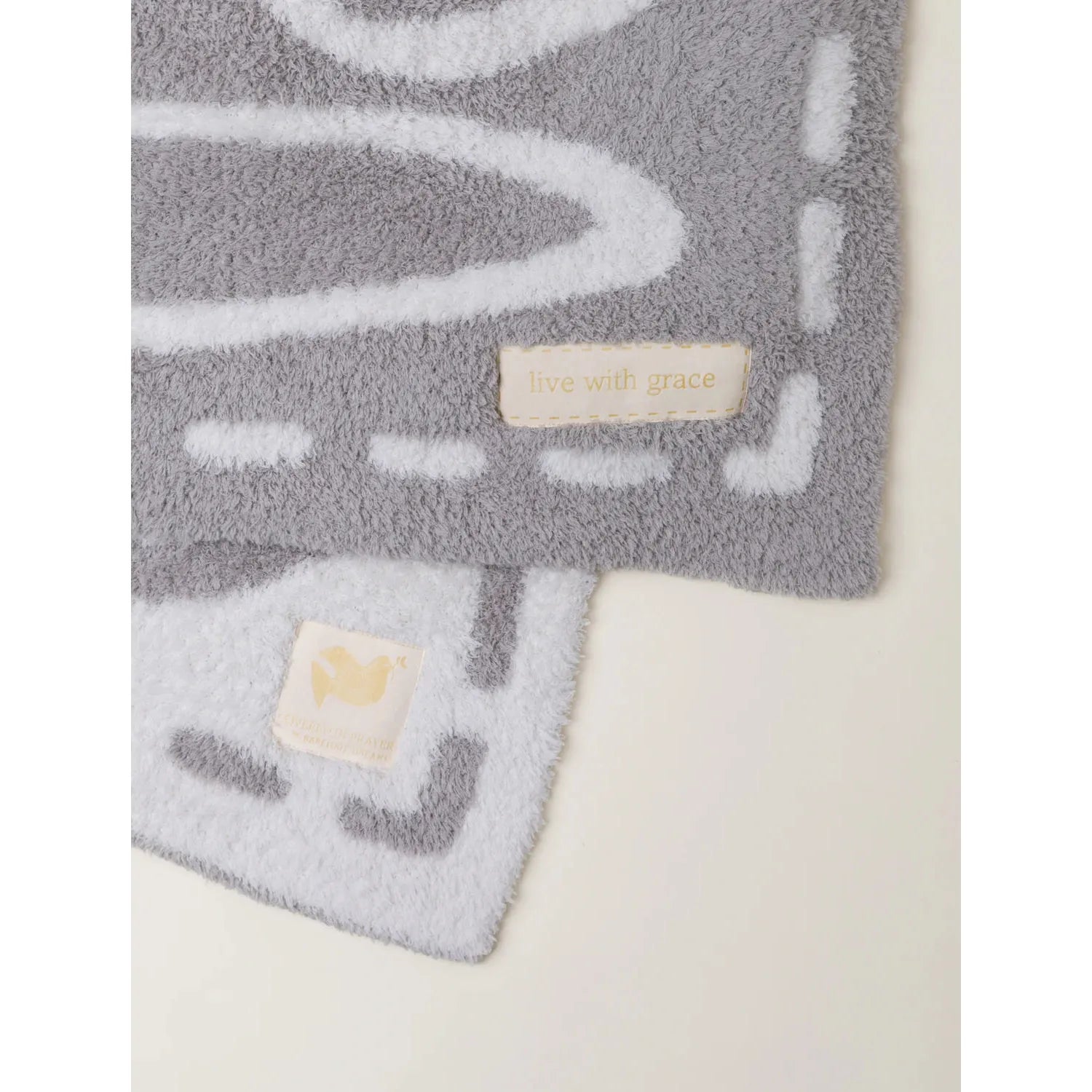 Barefoot Dreams CozyChic Covered in Prayer Throw Blanket ~ Linen and Cream Live With Grace - Image 2