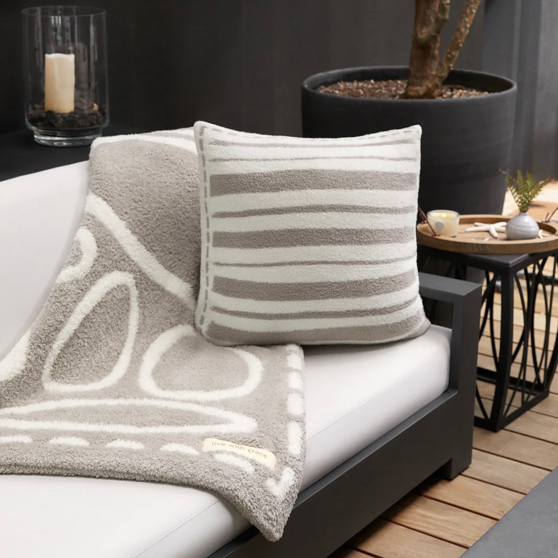 Barefoot Dreams CozyChic Covered in Prayer Throw Blanket ~ Linen and Cream Live With Grace - Image 3