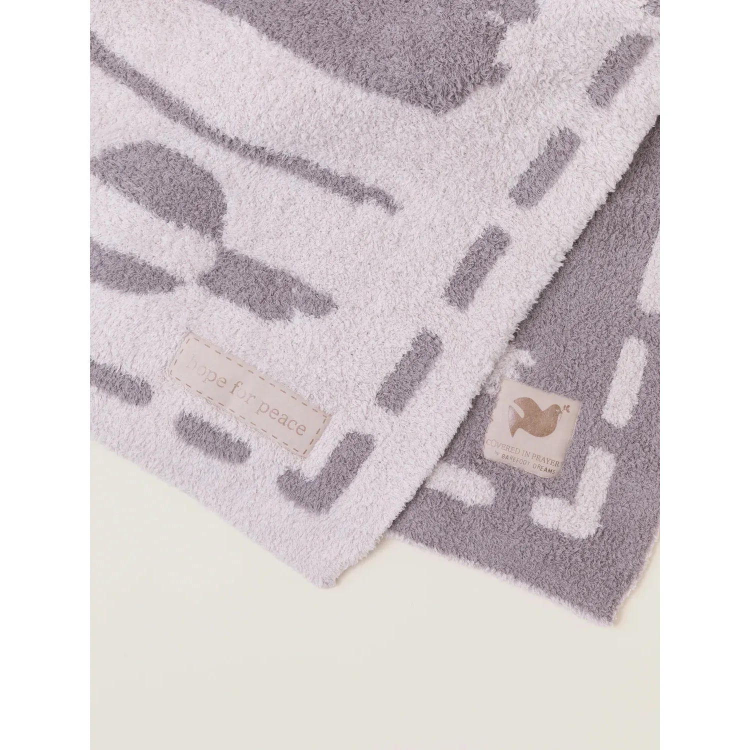 Barefoot Dreams CozyChic Covered in Prayer Throw Blanket ~ Stone and Beachrock Hope For Peace - Image 2