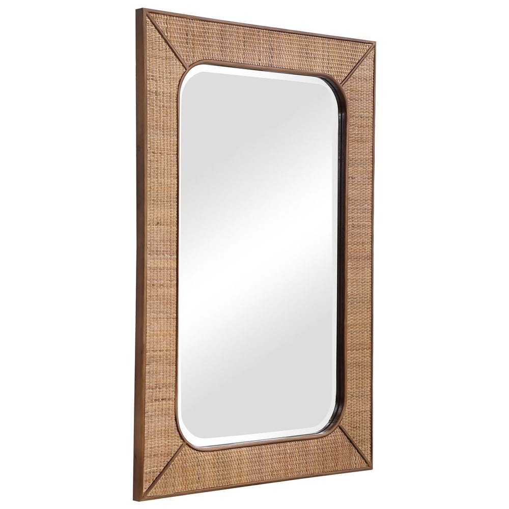 Uttermost Tahiti Woven Rattan Warm Maple Stain Mirror - Image 3