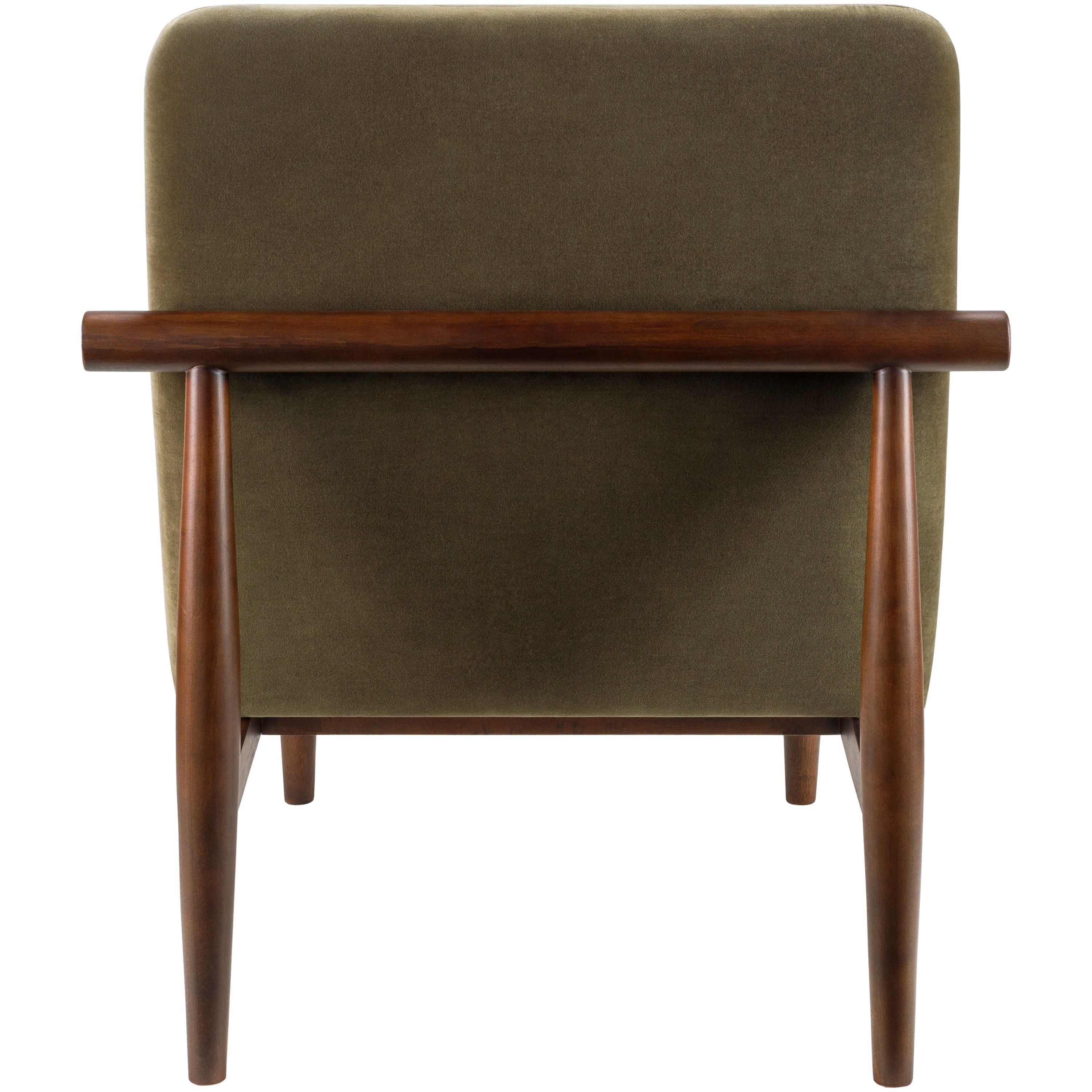 Surya Marsick Modern Olive Green Armless Accent Chair With Wood Legs - Image 3