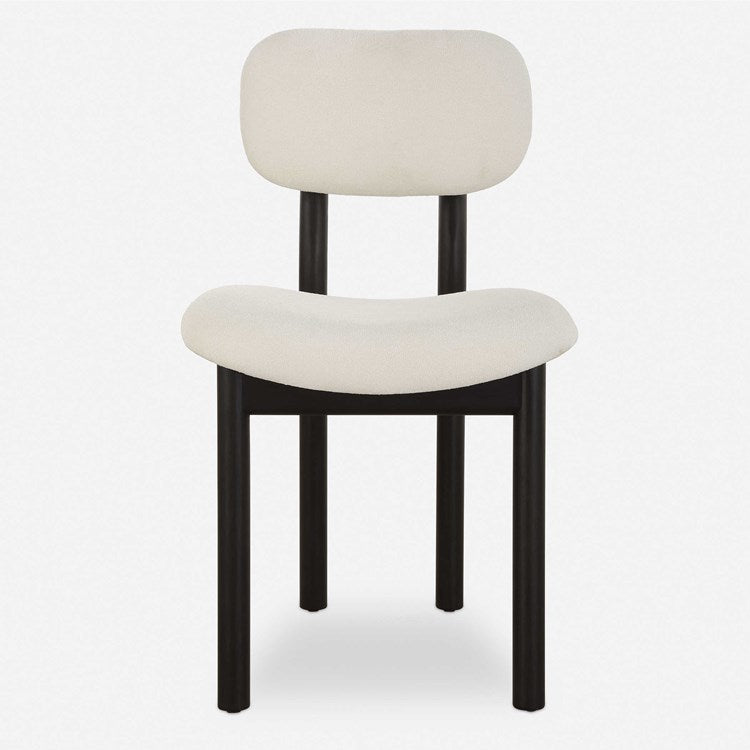 Uttermost Sculpt White Unholstered Fabric Set of 2 Dining Chairs - Image 2