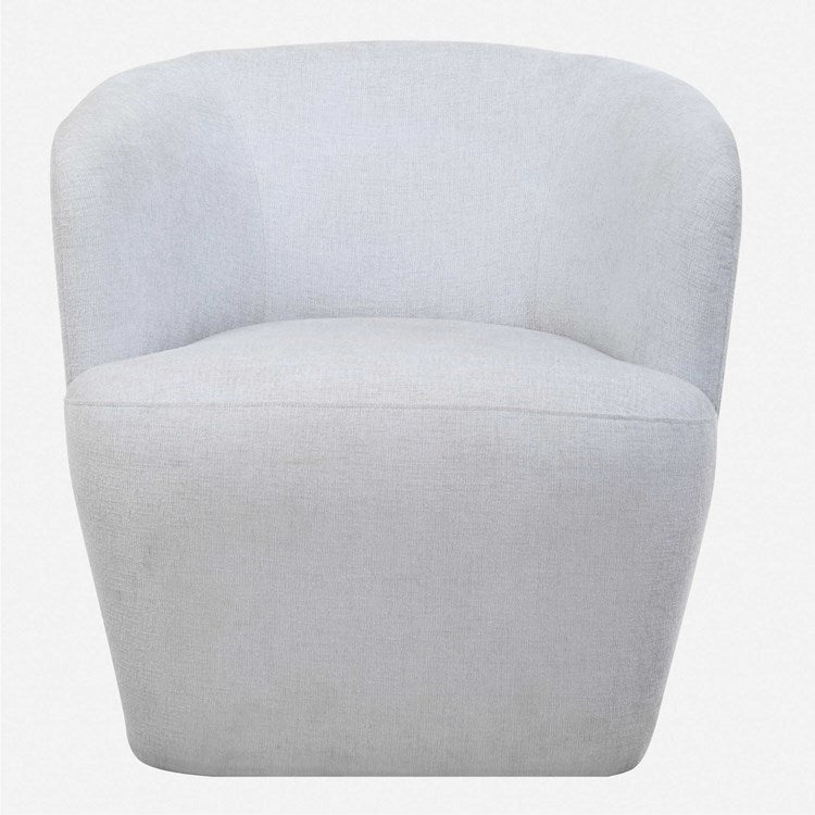 Uttermost Mist Light Cloud Blue Barrel Style Swivel Chair - Image 2