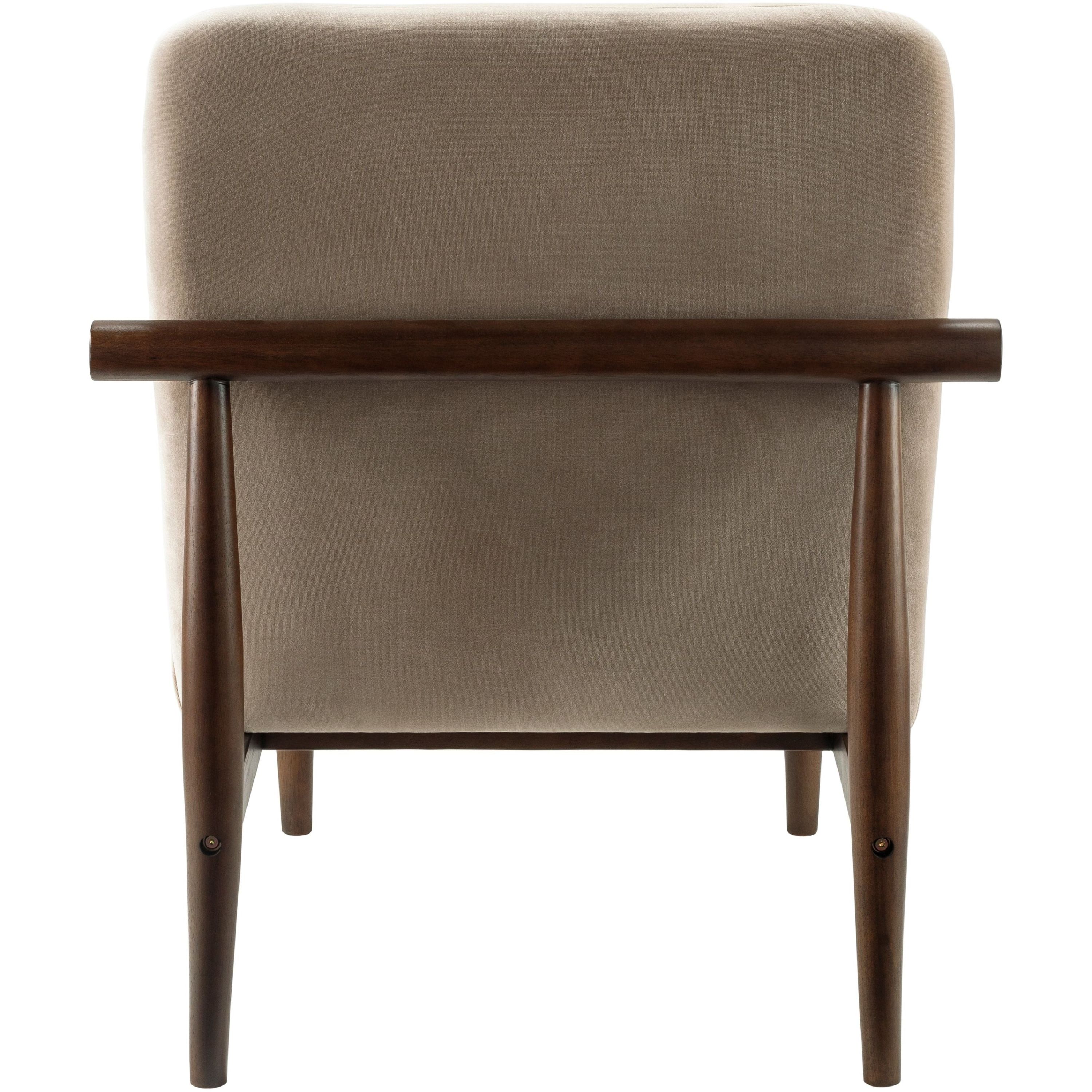 Surya Marsick Modern Khaki Armless Accent Chair With Wood Legs - Image 3