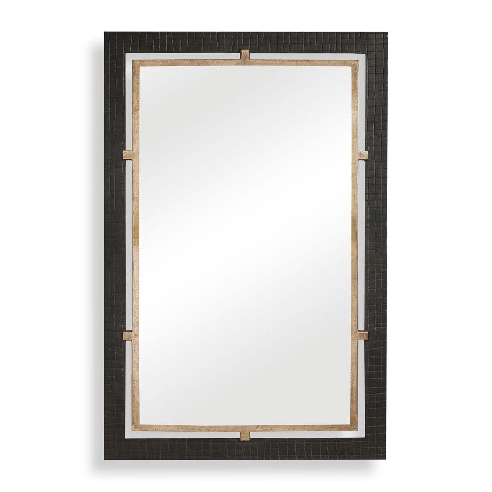 Uttermost Guerra Dark Bronzed And Plated Antique Brass Framed Mirror - Image 1