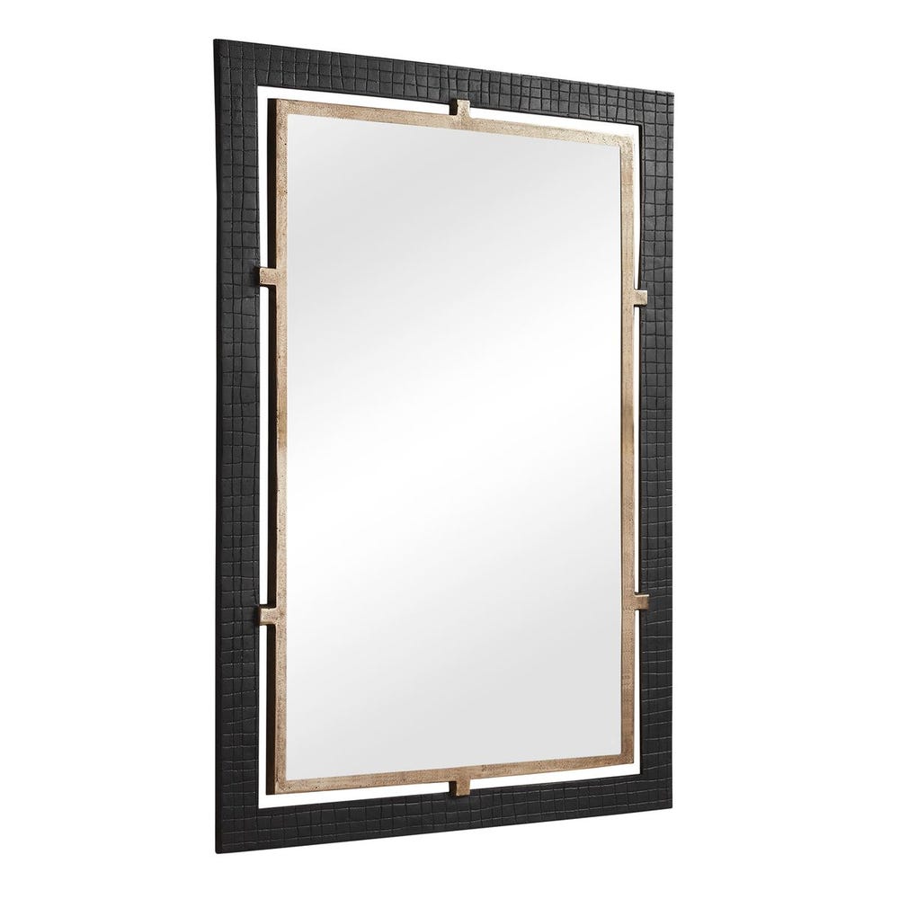 Uttermost Guerra Dark Bronzed And Plated Antique Brass Framed Mirror - Image 2