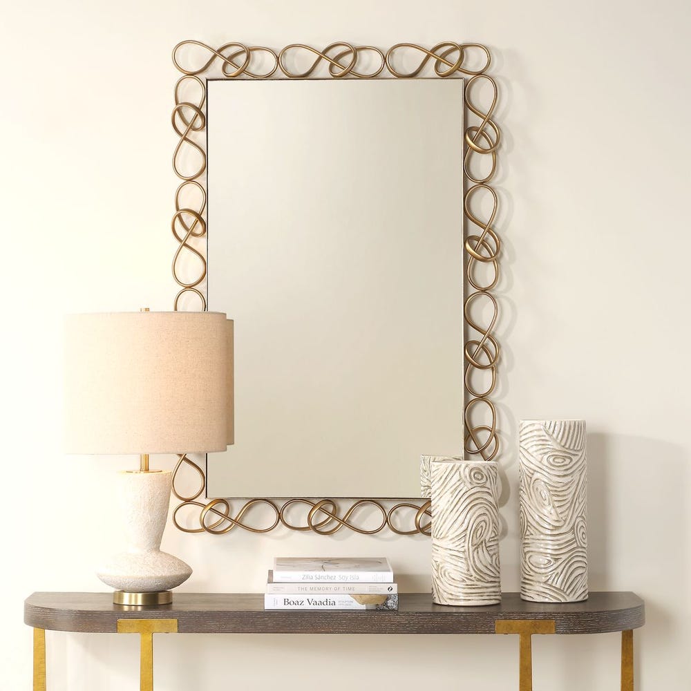 Uttermost Twist It Infinity Loop Antique Brass Mirror - Image 1