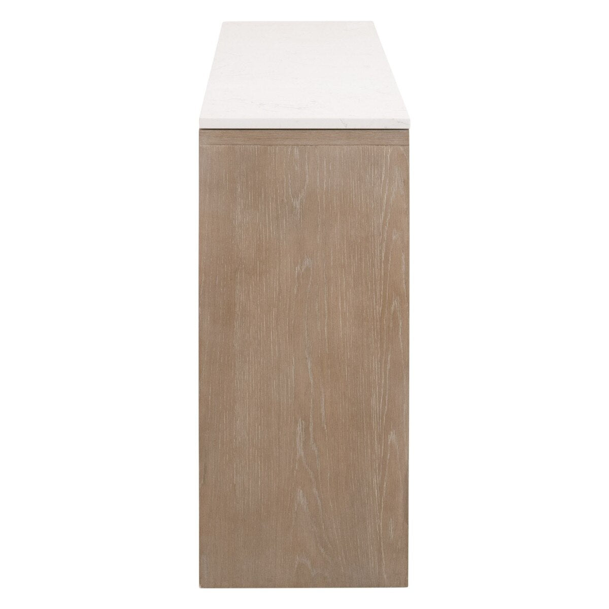 Essentials For Living Cellar Console Table ~ Smoke Gray Oak, White Quartz - Image 3